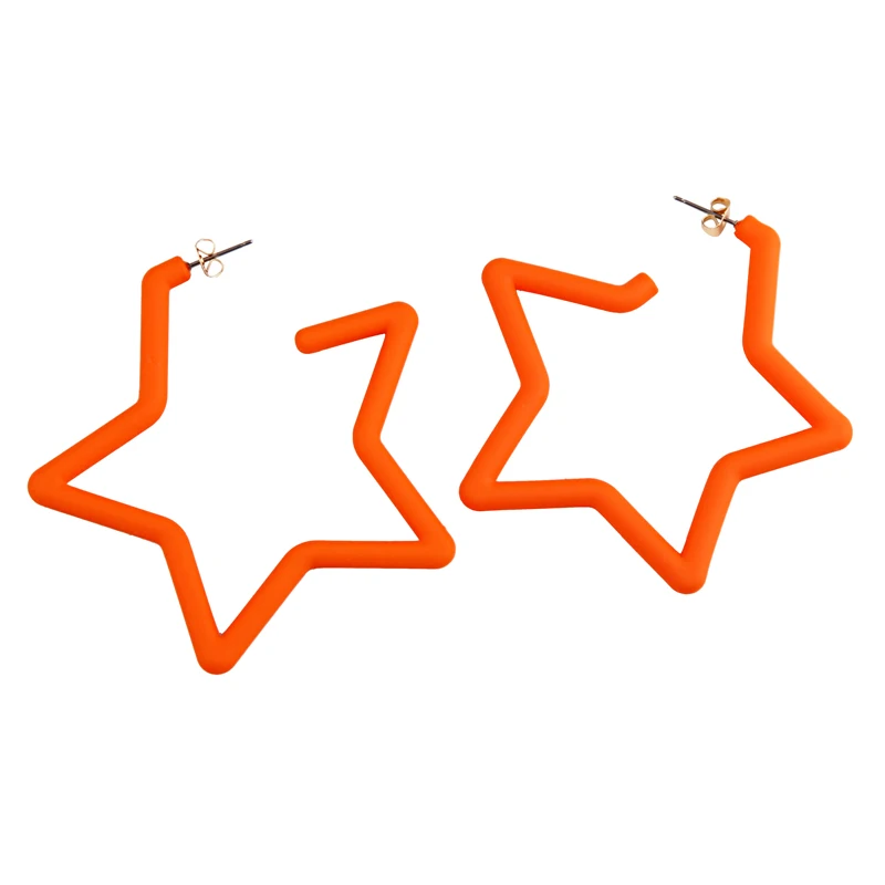orange Beadsland Уксусные акриловые серьги-кольца в форме звезды карамельного цвета модные повседневные женские вечерние праздничные горячая Распродажа подарок 40282 - Окраска металла: orange
