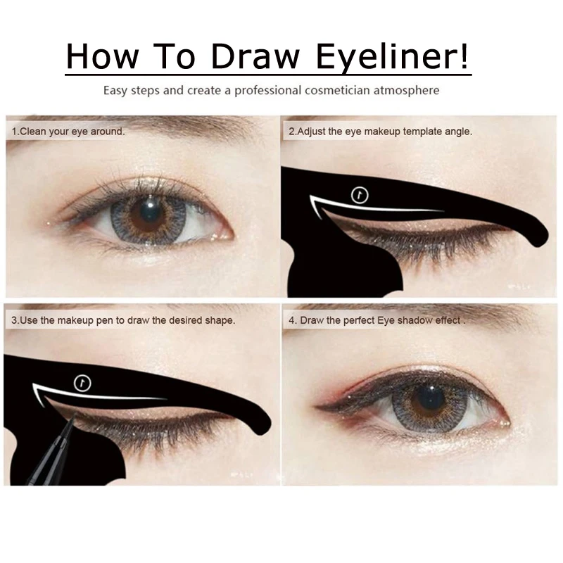 1 Набор трафарет для подводки глаз и бровей|eye liner template|cat eyeliner stencileyebrow stencil |