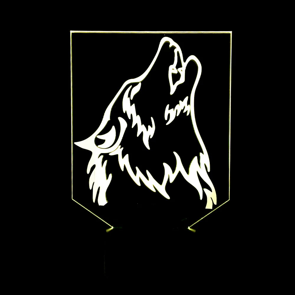 Новый цветной 3d ночной Светильник Wolf с сенсорным управлением Домашний