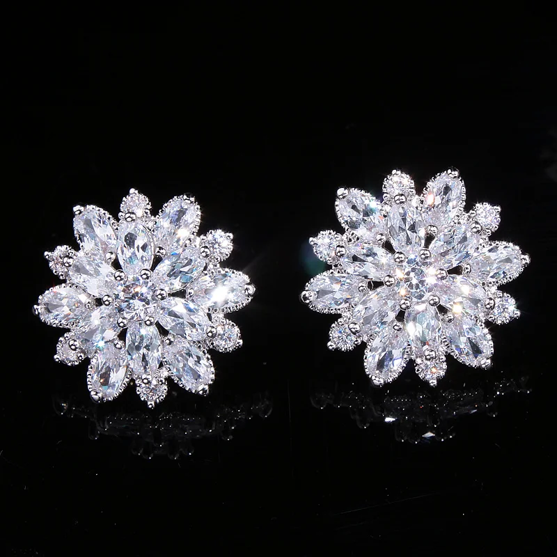 2020 дизайнерские свадебные ювелирные изделия роскошные Прозрачные Серьги в виде