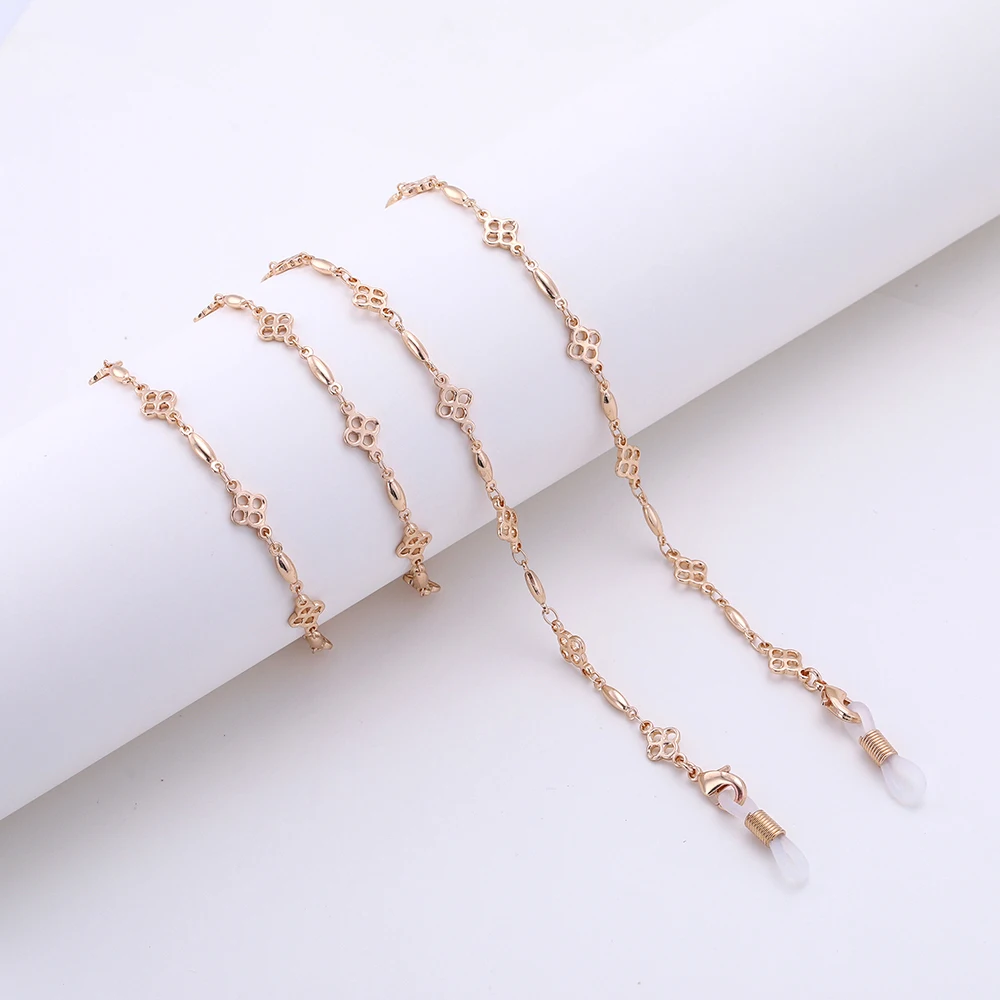 Dawapara Four-Leaf Clover Fashion Glasses Chain In Women's Eyewear Accessories Rose Gold Hear Glass For Women Jewelry | Аксессуары