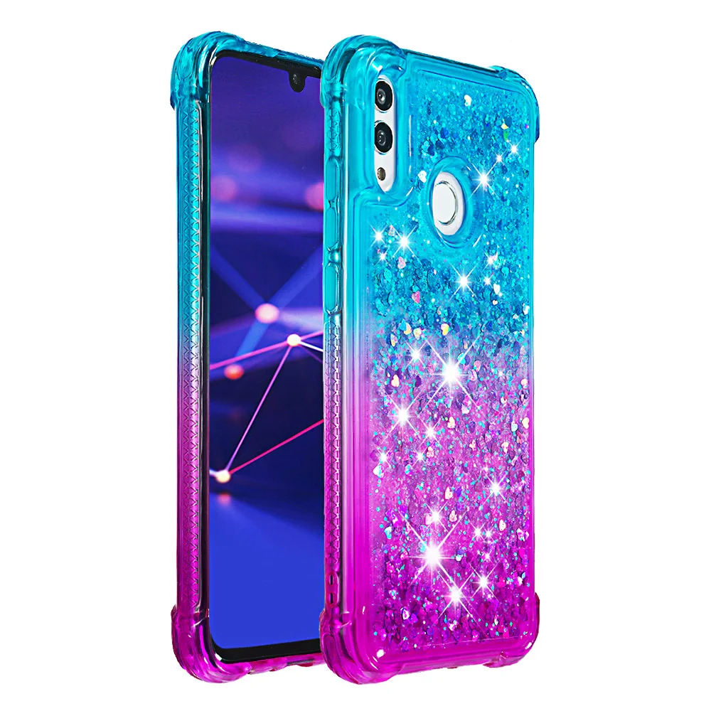 3 Etui huawei P Smart чехол Honor 10 Lite чехол Блестящий динамический жидкий зыбучий песок для funda huawei P Smart противоударный чехол - Цвет: 3