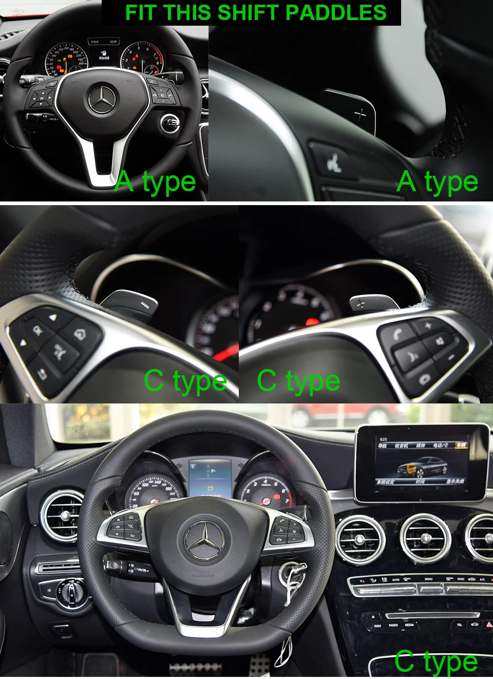 Savanini Алюминиевый Рычаг переключения передач для Mercedes Benz A B C E CLA GLA W205 W212 в автомобиль Стайлинг