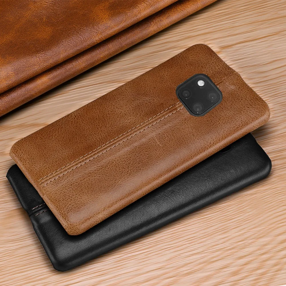 For Huawei Mate 20 Pro Genuine Leather Case Cover Anti-Slide Retro Cowhide Ultra-Thin Fit Back for | Мобильные телефоны и