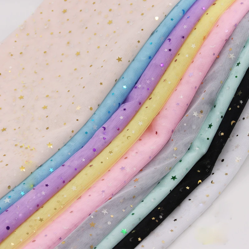 150 смШирина горячая штамповка звезда блесток сетчатая ткань разноцветный Тюль