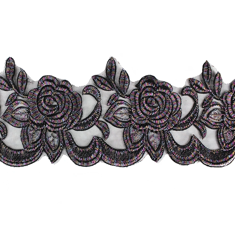 2 ярда Цветочная вышивка аппликация шнур фотолента украшение для одежды Швейные