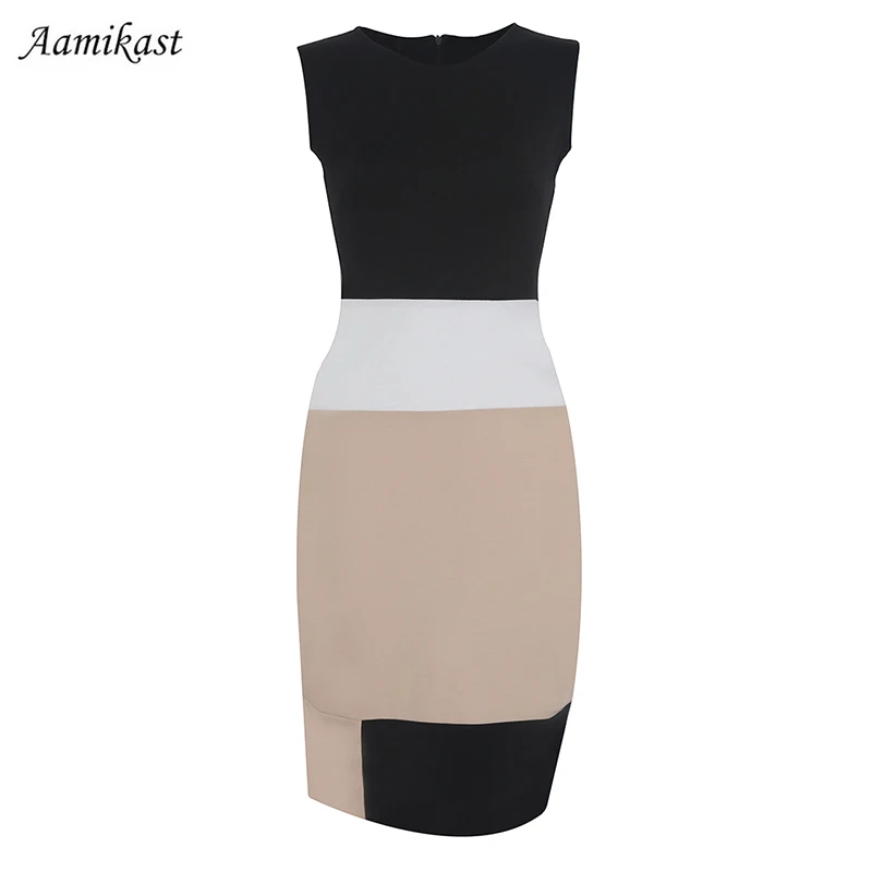 Женские коктейльные платья AAMIKAST до колена без рукавов с О образным вырезом