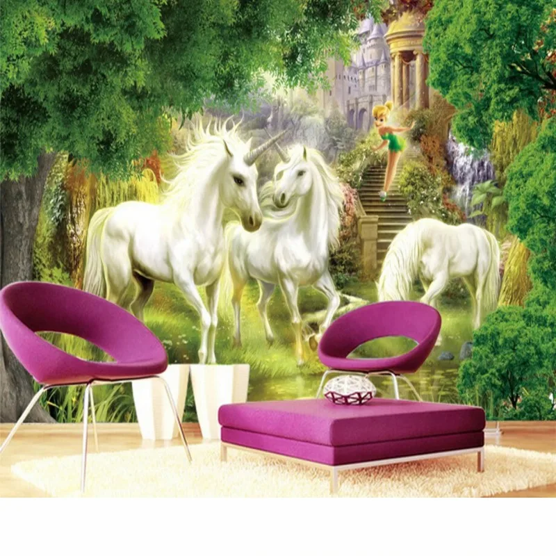 

Beibehang Custom photo wallpaper unicorn wall paper kitchen living room bedroom TV 3d mural wallpaper modern painting wallpaper
