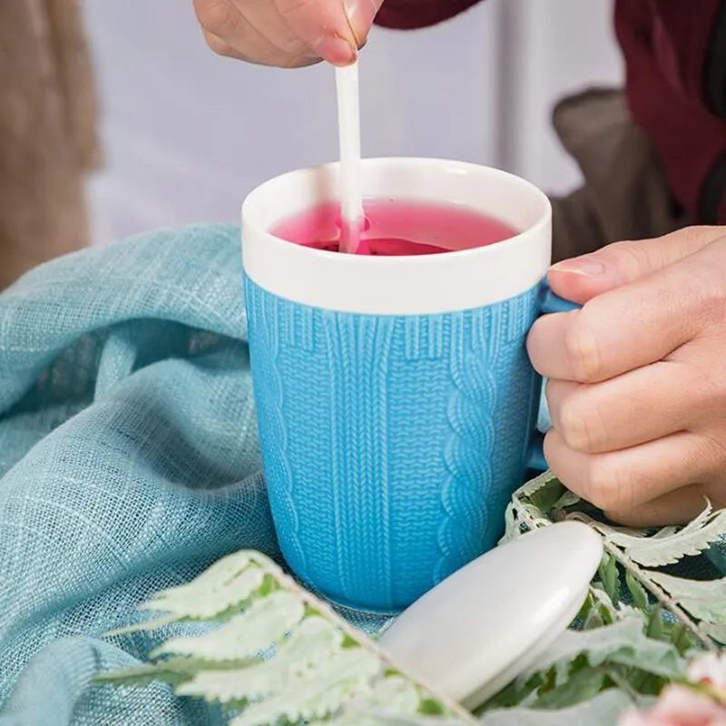 1 шт. кружки с одной стенкой кружевная конструкция Zakka имитация свитера рельефная