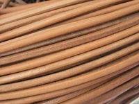 5mm round leather natural color genuine 5mm leather cord