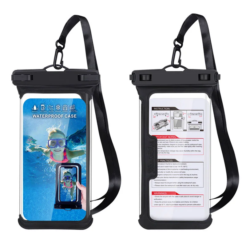 1 pcs black Универсальный Водонепроницаемый Чехол для iPhone X XR XS MAX 8 7 6 5 Swiming Pouch чехлы для телефонов 6," для huawei Xiaomi подводный чехол для телефона - Цвет: 1 pcs black