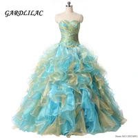 new sweetheart ball gown quinceanera dresses 2019 ruffles organza with beads sweet 16 dresses debutante long prom dresses