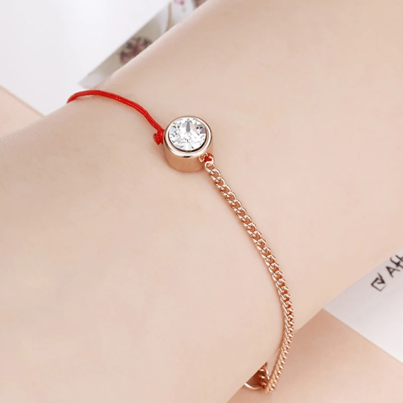 Тонкий браслет-цепочка IDESTINY красного цвета с подлинными австрийскими