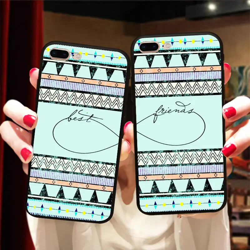 Чехол BFF Space Infinity Couple для iPhone X 8 5 5S XR XS Max 6 6S 7 Plus чехол лучшего друга мягкий