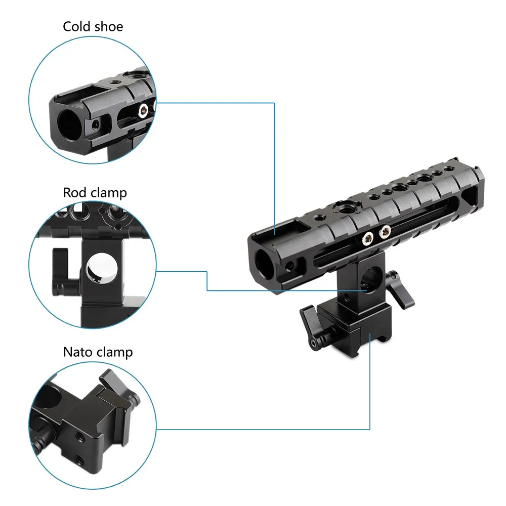 SmallRig DSLR камера НАТО ручка QR верхняя ручка с стержнем зажим Холодный башмак для клетки крепление для электронного видоискателя микрофон Шок крепление-1649