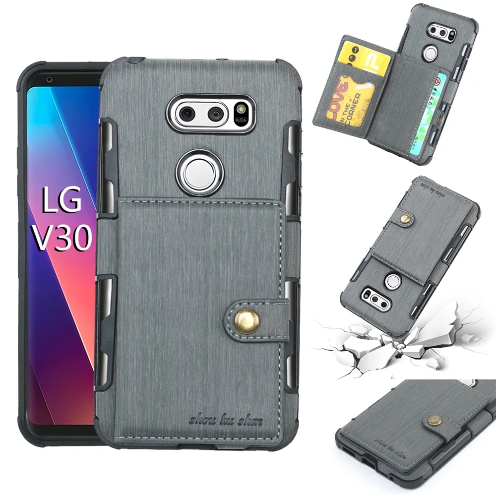 Чехол Кошелек из искусственной кожи для Moto E4 G4 plus LGV30 роскошный Магнитный