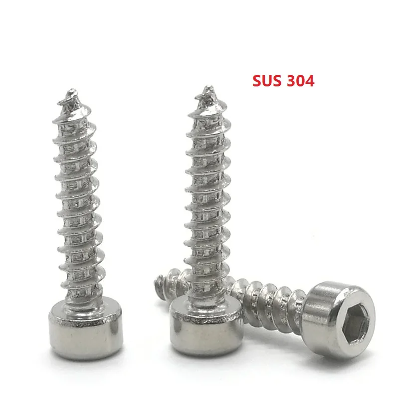 stainless steel 20-50 шт. m2 m2.6 M3 m3.5 M4 нержавеющая сталь никелированная черная Шестигранная головка саморезы чашка мебель спикер винт - Цвет: stainless steel
