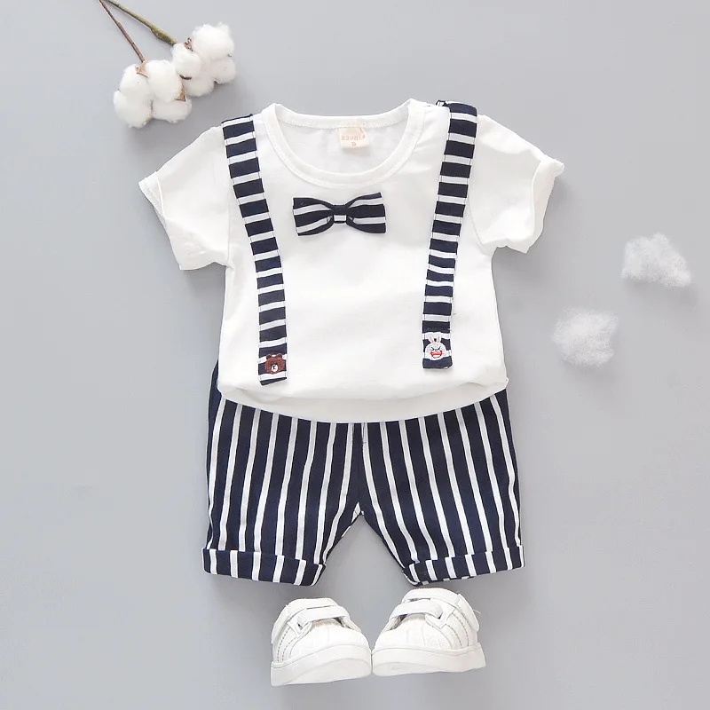 Одежда для мальчиков лето 2019 Детская футболка костюм из двух предметов хлопковая