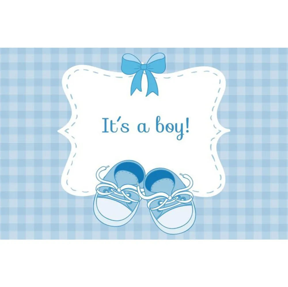 Laeacco Baby Shower Grid Pattern обувь с бантом для новорожденных фон фотосъемки