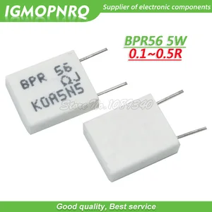10 шт., BPR56 5 Вт, 0,1r, 0,15r, 0,22r, 0,25r, 0,33r, 0,5r, неиндуктивный керамический цементный резистор 0,1, 0,15, 0,22, 0,25, 0,33, 0,5 Ом