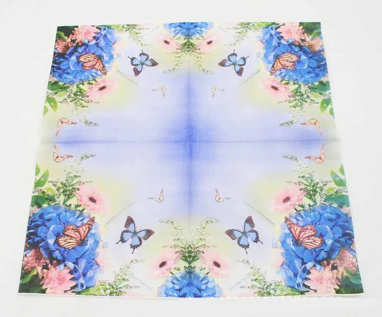 Ynaayu 20pcs/set Blue Paper Napkins High Grade Party Supplies Butterfly Disposable Tableware For Event Decoration | Дом и сад