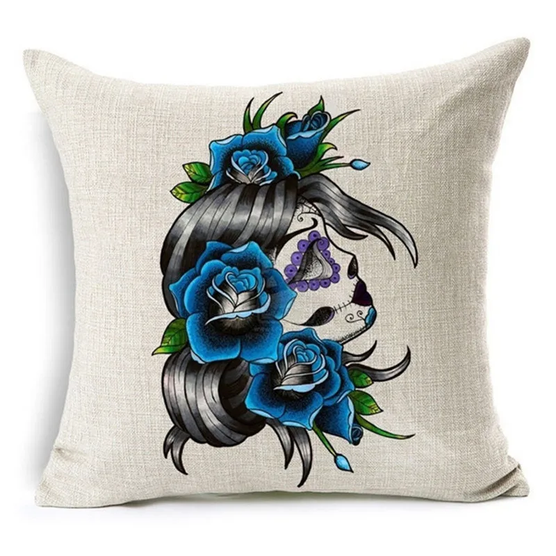 Наволочка на подушку в стиле День мертвых Мехико Простой Чехол с черепом из