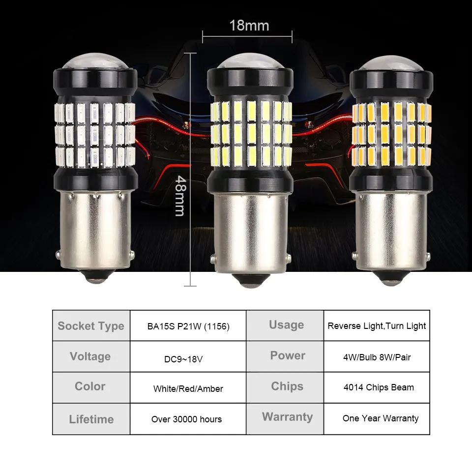 NLpearl автомобиля Led 2x сигнальная лампа BA15S P21W BAU15S PY21W 1156 R5W стоп сигналы СИД