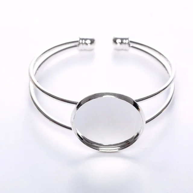 Новый кабошон 20 мм 25 основа манжеты браслет Настройки Круглый Кабошон Камея