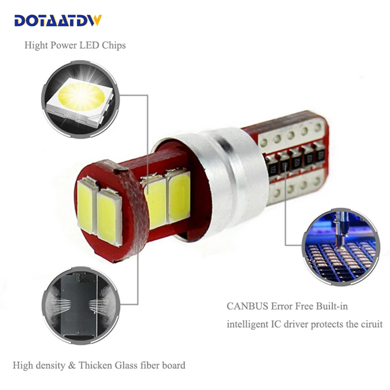 2x T10 168 194 W5W светодиодный 5630 CREE чип запасные лампы для автомобильного номерного