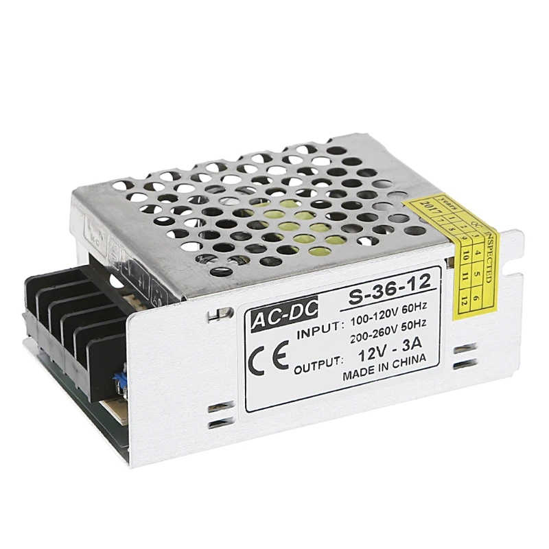 AC 100 260V к DC 12V 3A 36W переключатель питания Драйвер адаптер светодиодные полосы