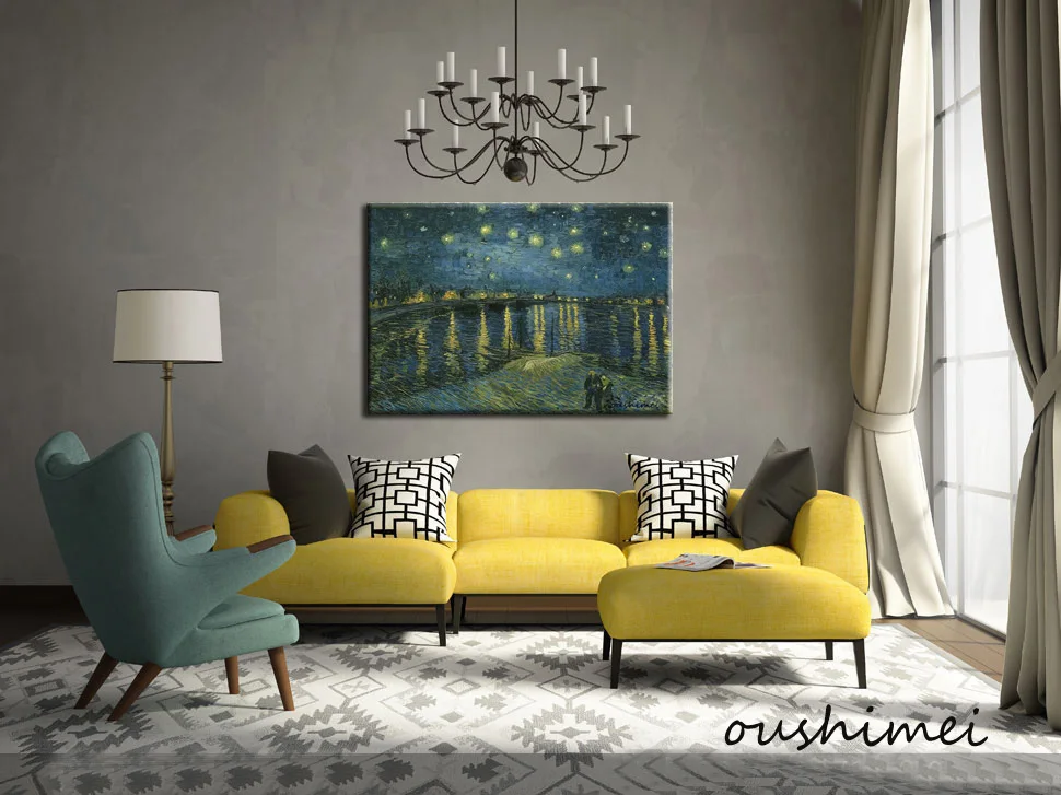 Расписанная вручную репродукция Ван Гог Пейзаж картина маслом на холсте