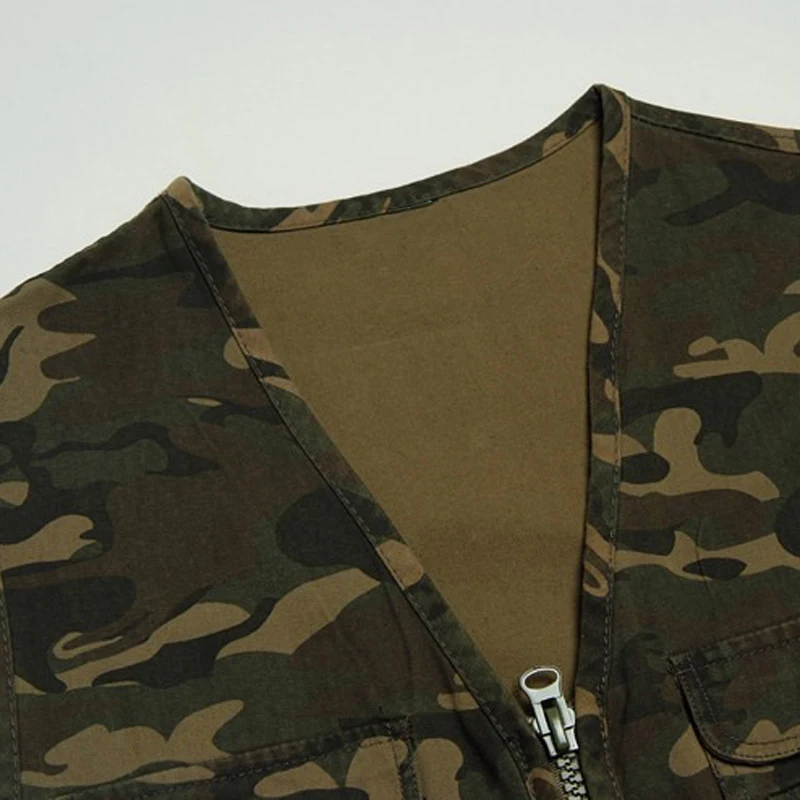 Мульти-карманный грузовой мужской жилет в стиле милитари брендовая одежда