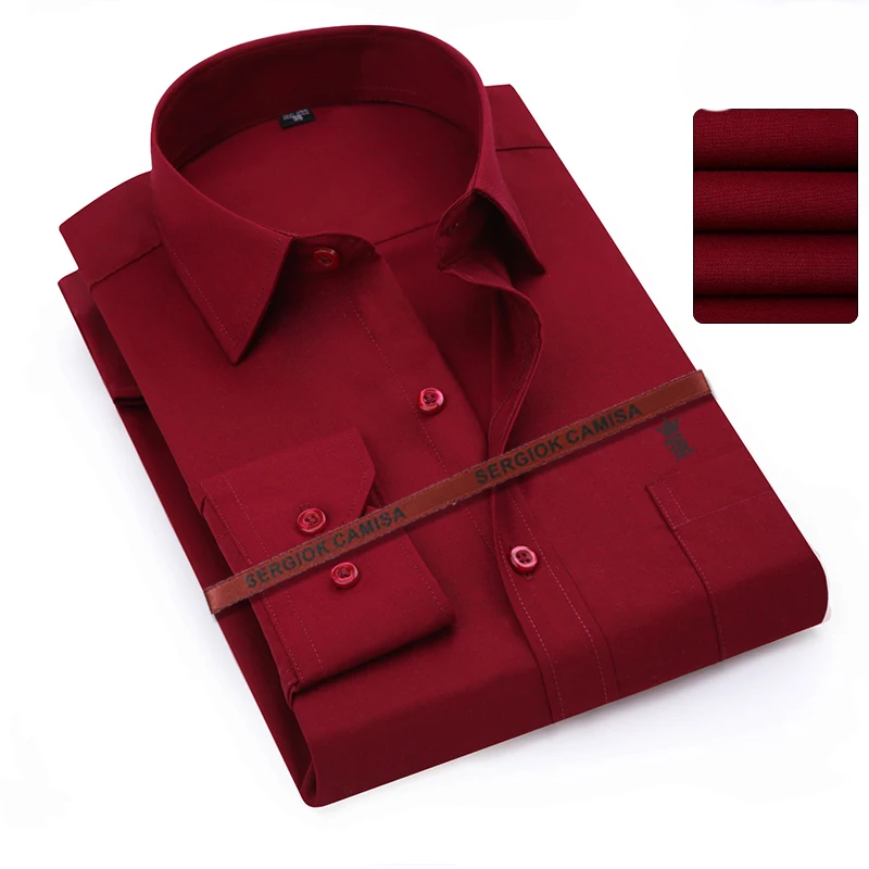 Sergio k Camisa, приталенная Мужская рубашка с длинным рукавом, брендовая модная дизайнерская мужская одежда, подходит для деловых рубашек Dudalina