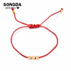 Браслет ручной работы из красной струны, мини-браслет в форме цветка для женщин, детей, девочек, мальчиков, золотые бусины 24 карата, оплетка, ювелирные изделия на удачу, оптовая продажа