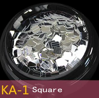 1 1 коробка, смешанный размер 0,2-3 мм, блестящая голографическая блестка, зеркальные серебряные флаконы, ромбы/квадратные/прямоугольные/филиаментные Блестки для ногтей - Цвет: 1