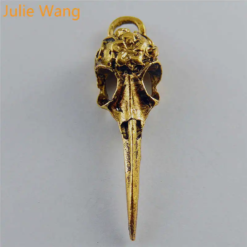 Julie Wang 5 шт. Подвески в виде птичьего клюва с черепом из сплава античные золотые