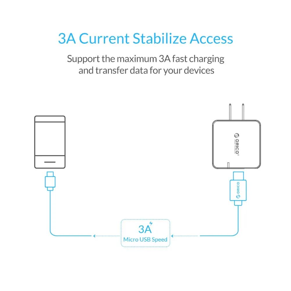 Кабель для зарядки и передачи данных ORICO ADC S2 3 шт./лот Micro USB 2 0 смартфонов 100 см *