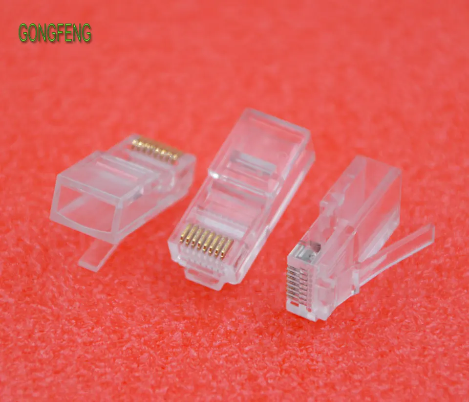 GONGFENG 10 шт. промышленный Расширенный 8P8C RJ45 сетевой разъем CAT5e позолоченный