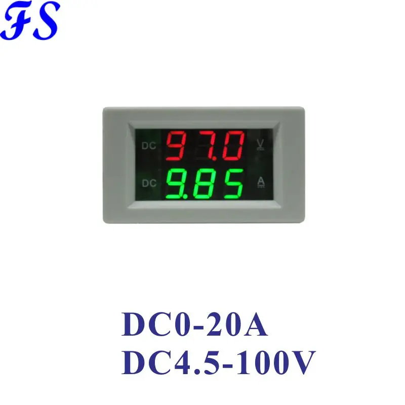 DC 0 20A Вольтметр Амперметр постоянного тока 4 5 100 в светодиодный цифровой