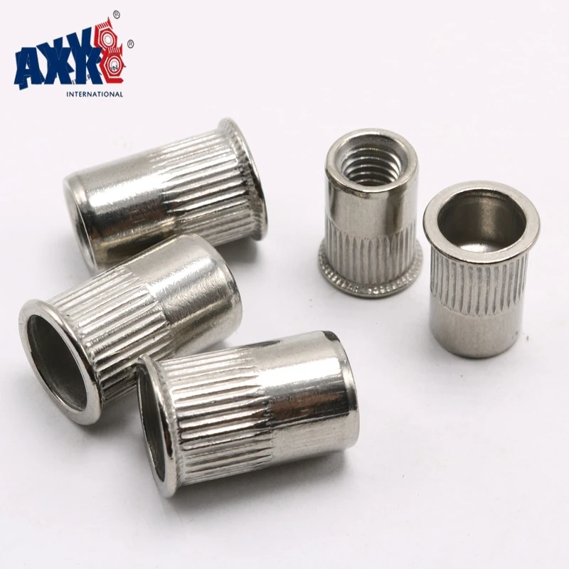 AXK 10 шт. M3 M4 M5 M6 M8 M10 M12 304 нержавеющая сталь Rivnut с плоской головкой заклепки резьбой