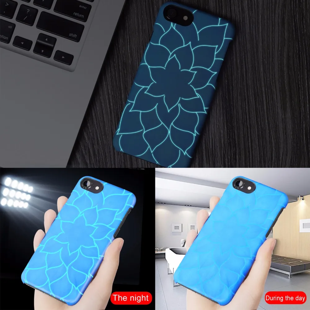 GETIHU Световой 3D Лотос чехол для iPhone X 8 7 Plus крышка тонкий роскошный 6 S плюс