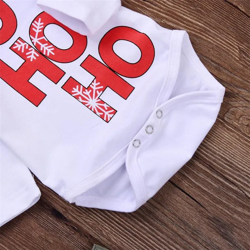 Красный цвет 2017 милая Рождественская Одежда для новорожденных детские топы +