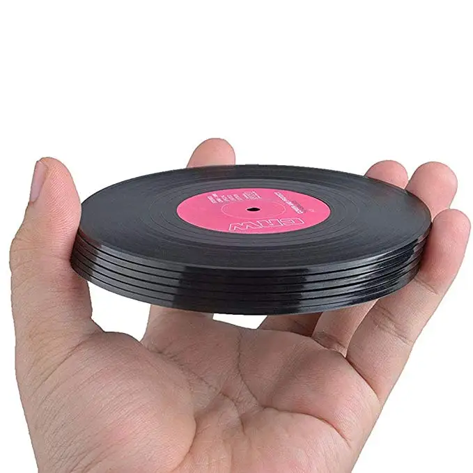 Slingifts 6Pcs/set Retro Drink Coasters Table Cup Mat Home Decor CD Record Coffee Placemat Tableware Gadgets | Дом и сад