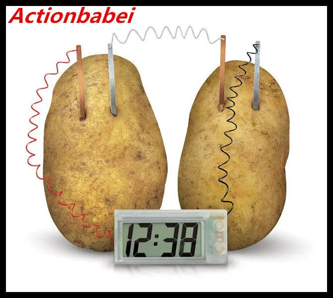 Actionbabei Новинка 2017 года цифровые часы с питанием от картофеля-научная развивающая