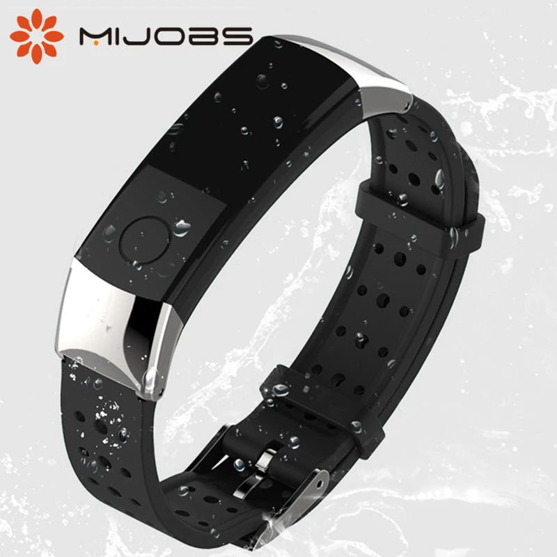 Mijobs для Honor Band 3 4 металлический ремешок для huawei Honor Band 2 Pro B19 B29 Band 3 браслет силиконовый металлический ремень с пряжкой