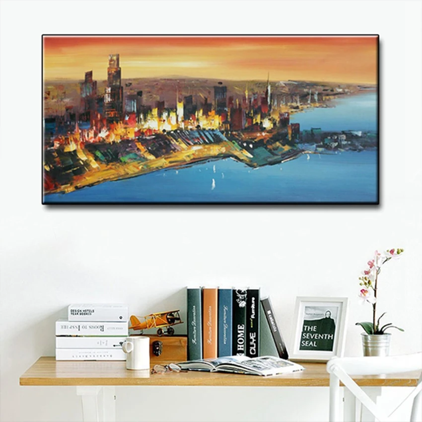 

MYT Free Shipping Islamic Building Art Modern 100% Hand Painted Newest Design Oil Painting Wall Decorative Item Fine Art Decor