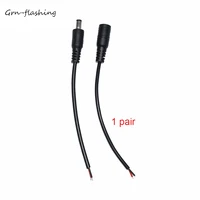 5pcs ot dc power cable femalemale jack connector cable 5 52 1mm black flxible cable to connect led strip power video line