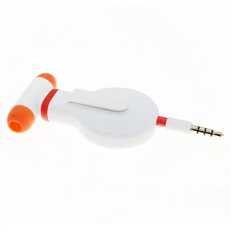 3.5mm Pendant Retractable Cable Earphone studio headphones with Clip for apple iphone earpods MP3 MP4 Player |