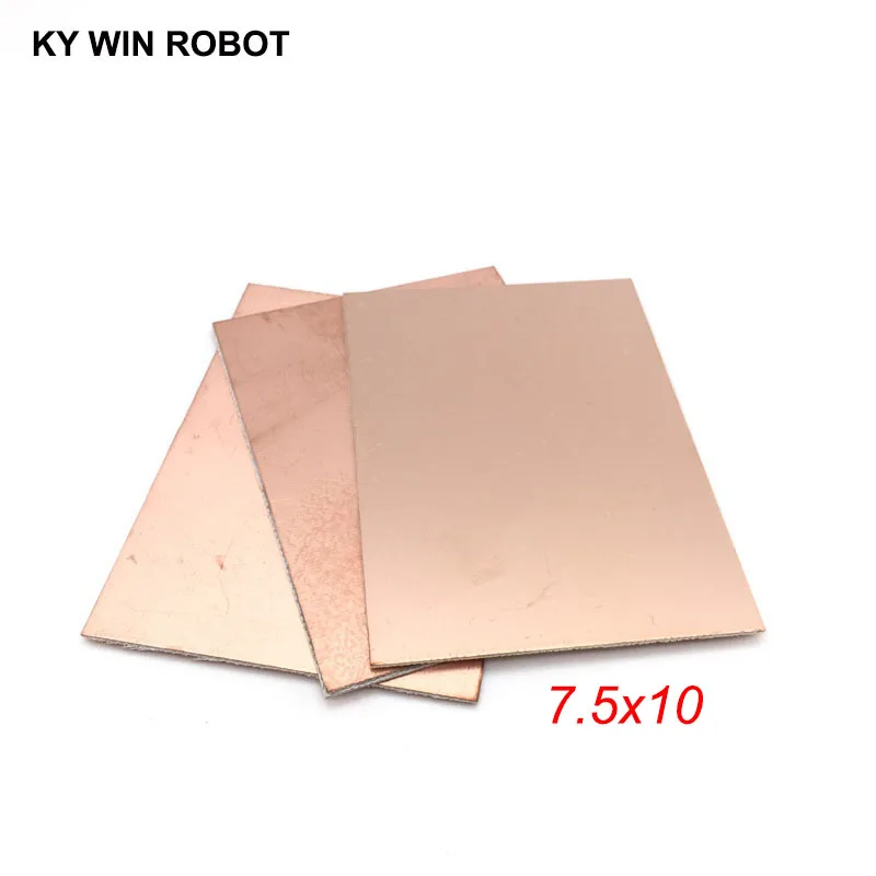 1 шт. FR4 PCB 7,5*10 см Двусторонняя Медь одетый пластины комплект DIY печатной платы ламинат плате 7,5x10 см 75x100x1,5 мм