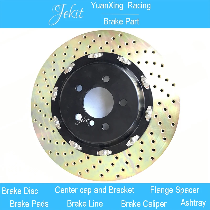 

Jekit 380*34mm electroplating drilled disc with Floating center caps for CN GT6 brake kit for bmw e38 750 model 1998 year